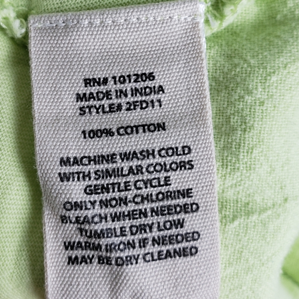 Soft Surroundings Tunic Cotton Top Lime Green Cotton size XL Lagenlook Pockets - Picture 6 of 11